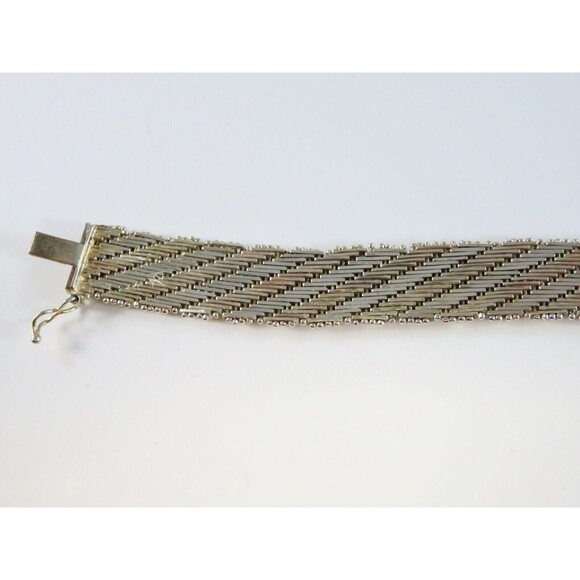 Vintage Signed Sterling Silver Chainmail Bracelet - 7 1/4" - Picture 10 of 11